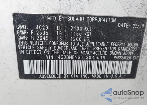 2018 Subaru Legacy 3.6R Limited из США, поврежденный, VIN 4S3BNEN66J3035016